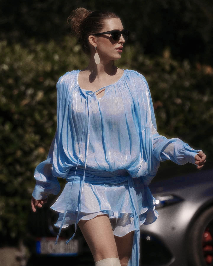 Isla Pleated Mini Dress - Serena Studio